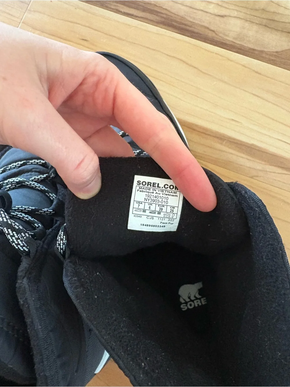 Sorel Black and White Winter Boot